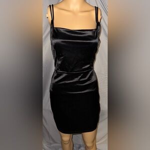 AKIRA Double Strap Black Mini Dress